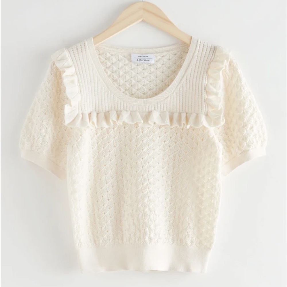 & Other Stories Cream Textured Blouse